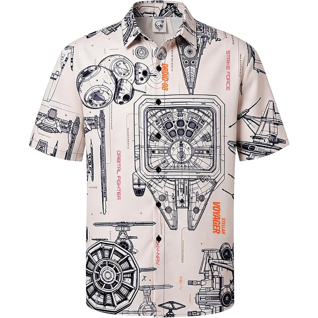 Hardaddy Men'S Hawaiian Shirt Short Sleeves Printed Button Down Summer Beach Casual Shirts