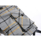 Novocct Cargo Short For Men 10" Inseam Relaxed Fit Plaid Outdoor Hiking Work Stretch Cotton Casual Shorts With Multi-Pocket