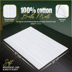 Pearl Linens Pack of 6 100% Cotton Bath Mat Towels, 20x30 inches, Soft & Absorbent Floor Towels for Bathroom, Not Bathroom Rugs, After Shower Mat, 687 GSM, Machine Washable, Airbnb Essentials, White