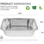 Stock Your Home Aluminum Pans 9x13 Disposable Foil Pans (30 Pack) - Half Size Steam Table Deep Trays - Tin Foil Pans Great for Cooking, Heating, Storing, Prepping Food