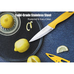 Paring Knife, 4 Inch Fruit Paring Knives Set Of 4 With Cover Sheath, Small Kitchen Sharp Peeling Cutting For Vegetable Stainless Steel