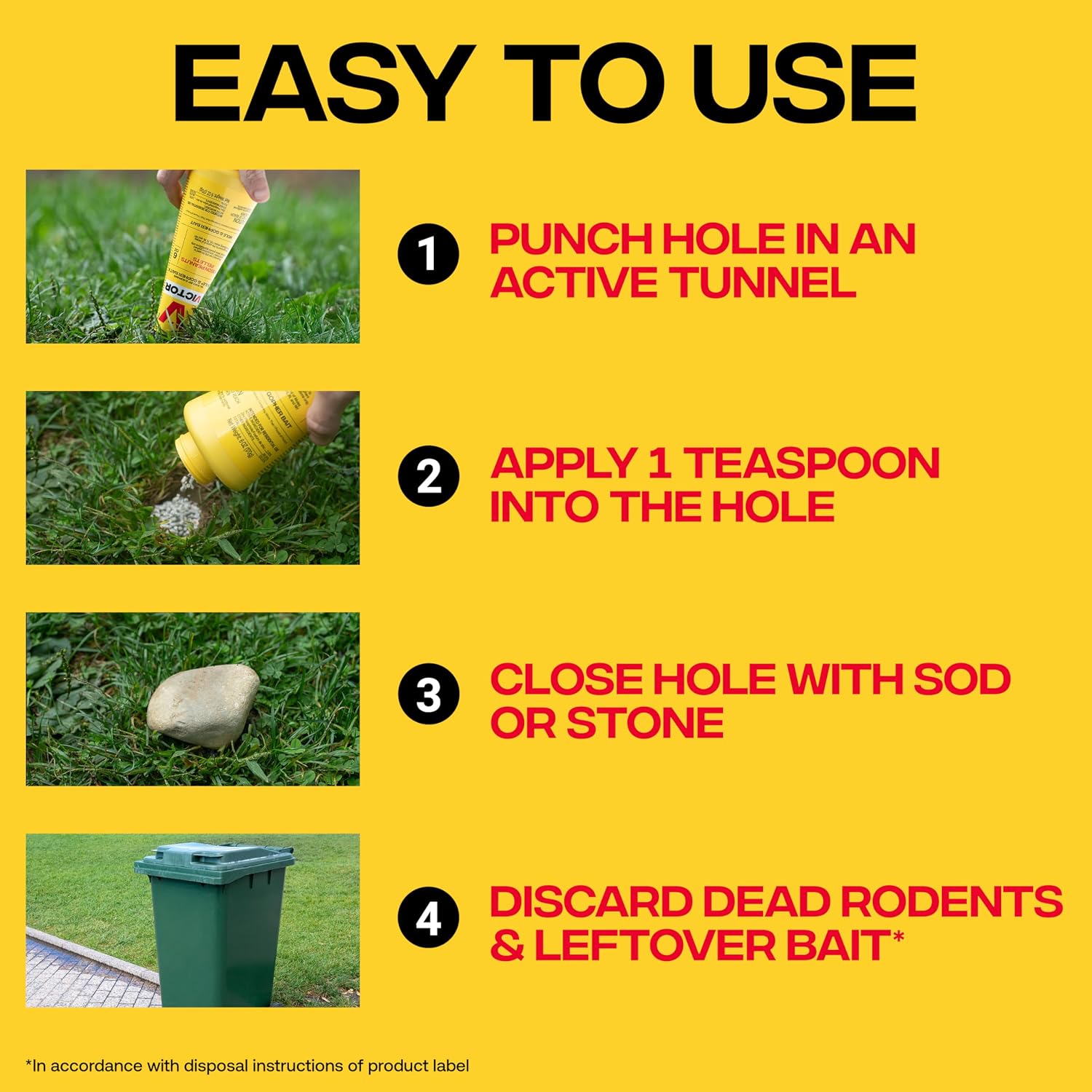 Victor Outdoor Mole & Gopher Poison Peanuts 4-Pack | Zinc Phosphide Rodenticide Bait For Mole And Gopher Killer Pest Control In Yards And Lawns, 6 Oz Per Container, M6006-4
