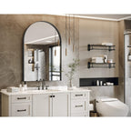 Brightify Arched Mirror, Arched Wall Mirror, 22 X 30 Inch Black Arch Mirror, Metal Frame Black Bathroom Mirror, Arched Top Bathroom Vanity Mirror For Living Room Bedroom Mantel Entryway Hallways