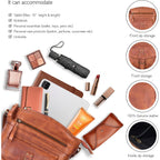 Oak Leathers Leather Crossbody Bag For Women With Adjustable Sling Strap - Medium Size Crossover Shoulder Handbag Purse