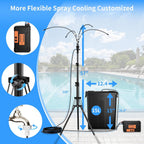 Westtree Standing Misters For Outside Patio, 4 Gallon Large Bucket Water Mister & Pump, 4+4 Spray Modes,Adjustable Height15Ft Patio Portable Misters For Cooling Outdoor Camping Pool Backyard Garden