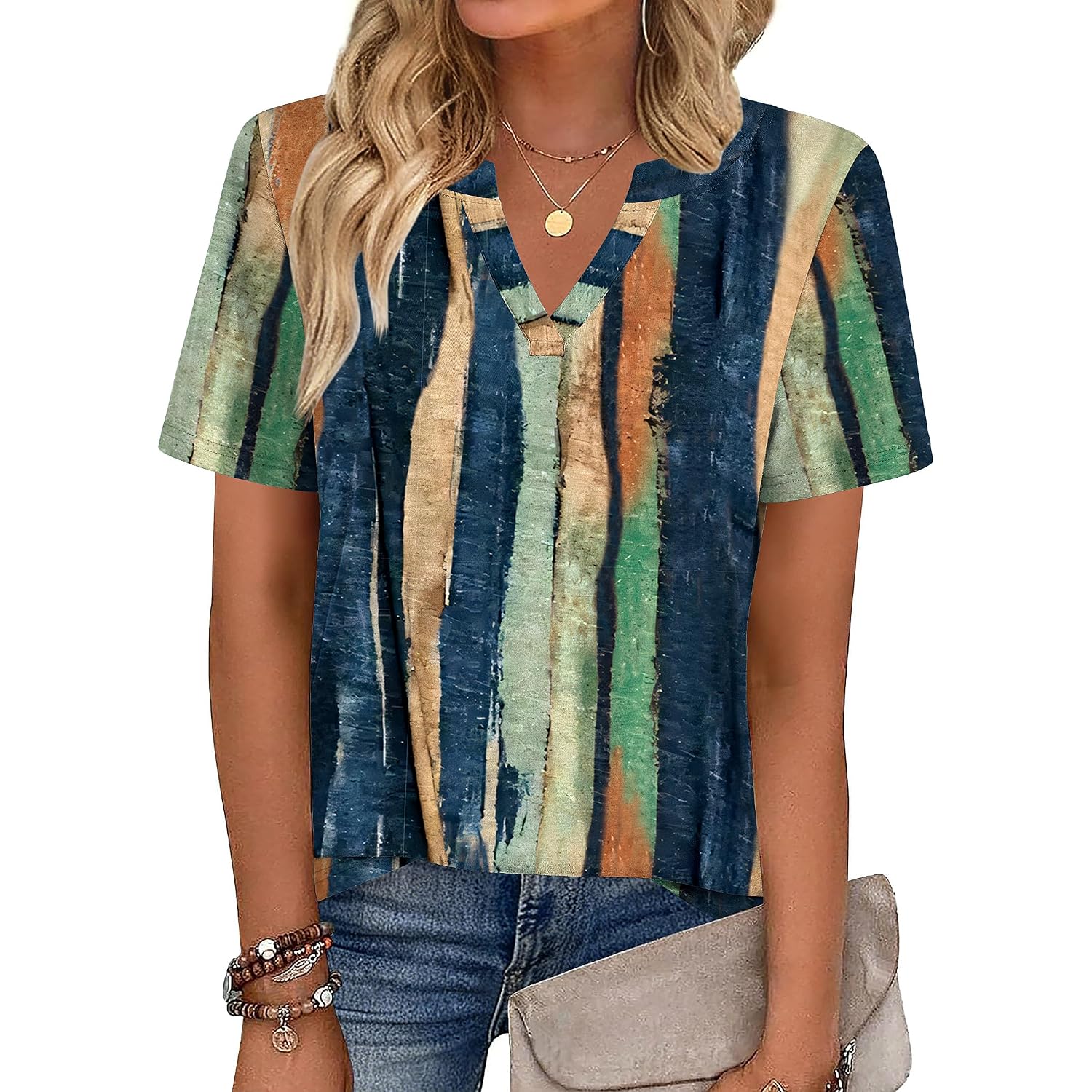 Zeagoo Womens Tops Short Sleeve V Neck Tee Shirts Cute Dressy Casual Clothing Business Work Blouse Multicolor-cx289