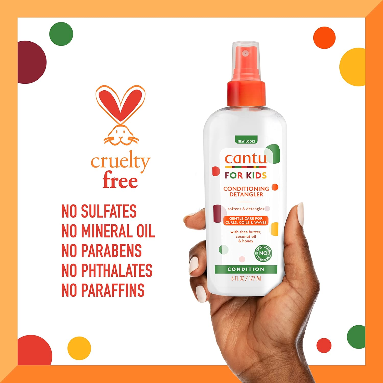 Cantu Care for Kids Conditioning Detangler, 6 fl oz (Pack of 3) | Conditioning, Detangler, with Shea Butter