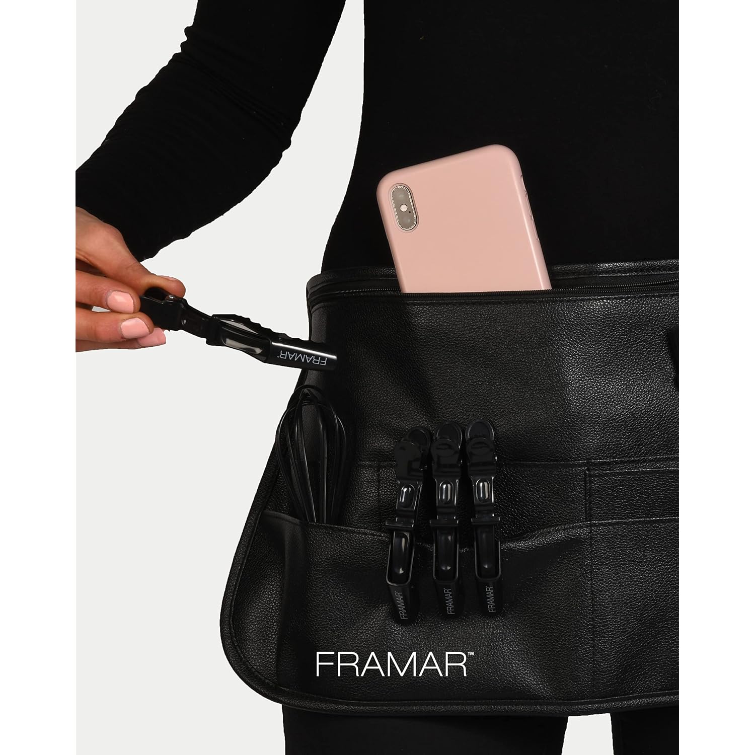 Framar Hipster Salon Hairstylist Waist Belt With Shears Pouch, Professional Hair Stylist & Makeup Brush Belt