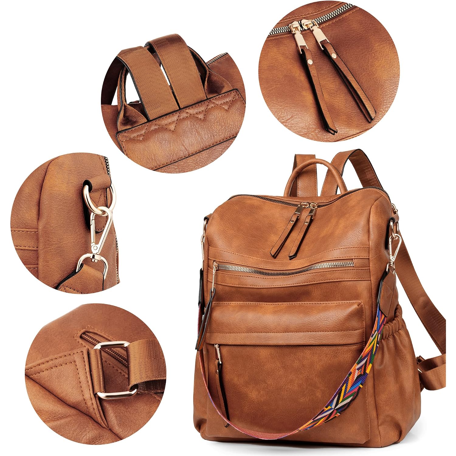 Dora & Liz Womens Backpack Purse Leather Backpack Purse For Women Travel Fashion Backpack Designer Ladies Shoulder Bags