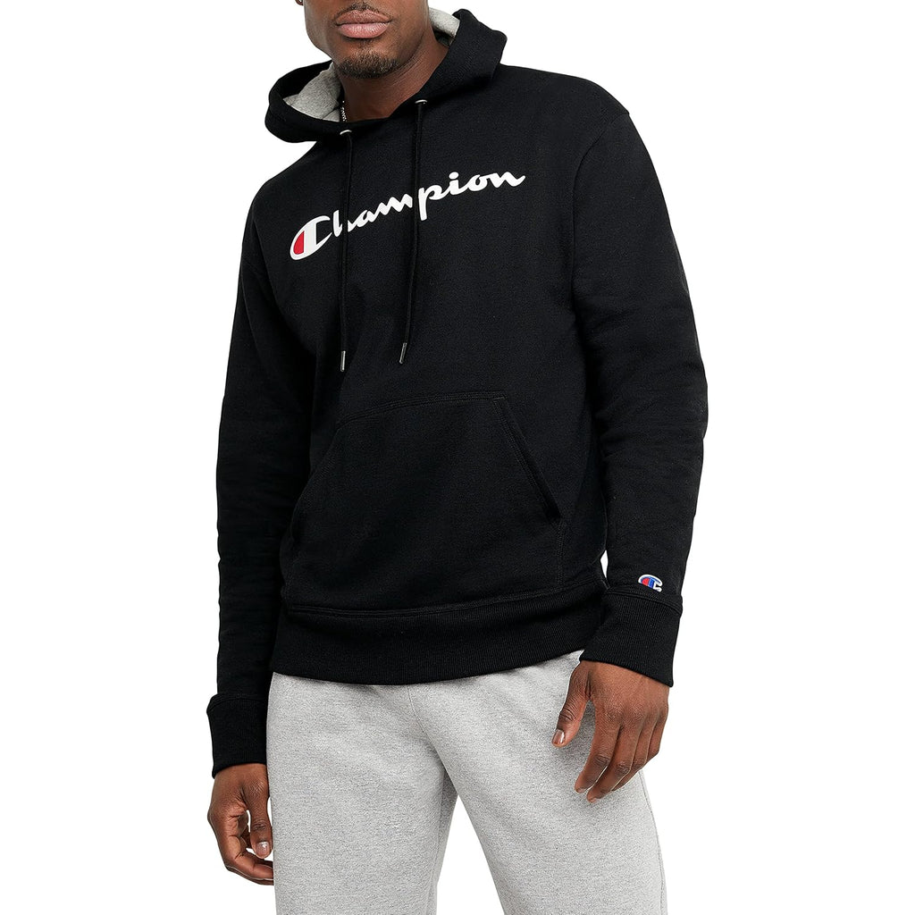Champion Men'S Pullover Graphic Fleece Hoodie, Standard Fit, Midweight Fleece, Classic Script Logo