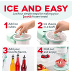 Dash Shaved Ice Maker - Frozen Dessert Maker For Snow Cones, Slushies, Cocktails & More - Easy To Use & Clean - Space-Saving Design - Aqua
