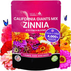 Naturez Edge Zinnia Seeds For 2026 Planting Outdoors, Over 4000 Flower Seeds, 1 Oz, Non Gmo Made In Usa, Bulk Semillas De Flores Para Sembrar, California Giants, Easy To Grow Zinnia Seed Mix