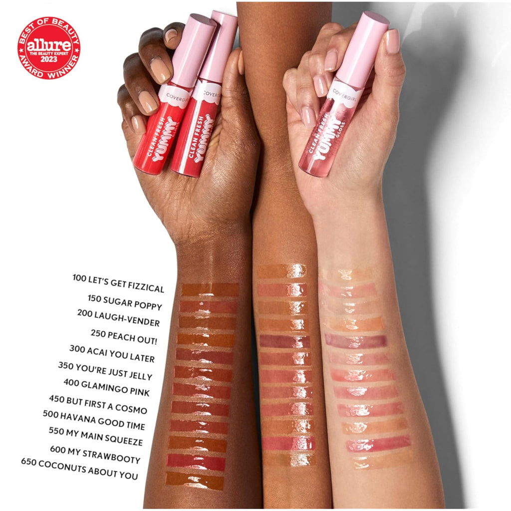 COVERGIRL Clean Fresh Yummy Lip Gloss, Sheer, Natural Scents, Vegan Formula - 500 Havana Good Time, 0.33 fl oz
