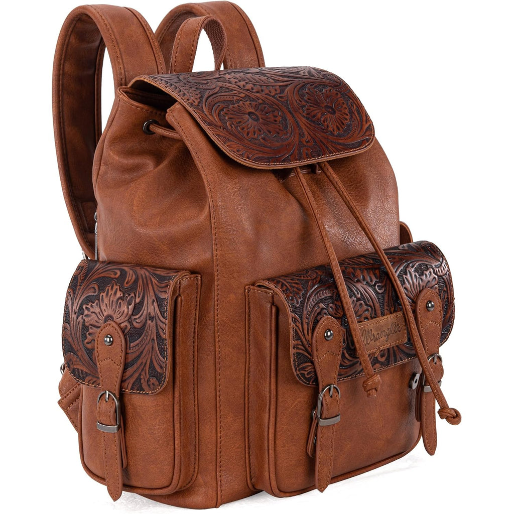 Montana West Wrangler Backpack Purse For Women Men Western Backpack Floral Tooled Travel Bags