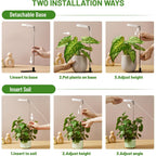 Lbw Grow Light For Indoor Plants, Full Spectrum Plant Light With Base, Height Adjustable Plant Growing Lamp With Auto On/Off Timer 6/8/12/16H, 3 Colors,5 Dimmable Brightness, For Small Plants, White
