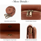 Befen Genuine Leather Small Crossbody Bags For Women, Rfid Phone Purse With Card Slots, Multi Pockets Crossbody Purses