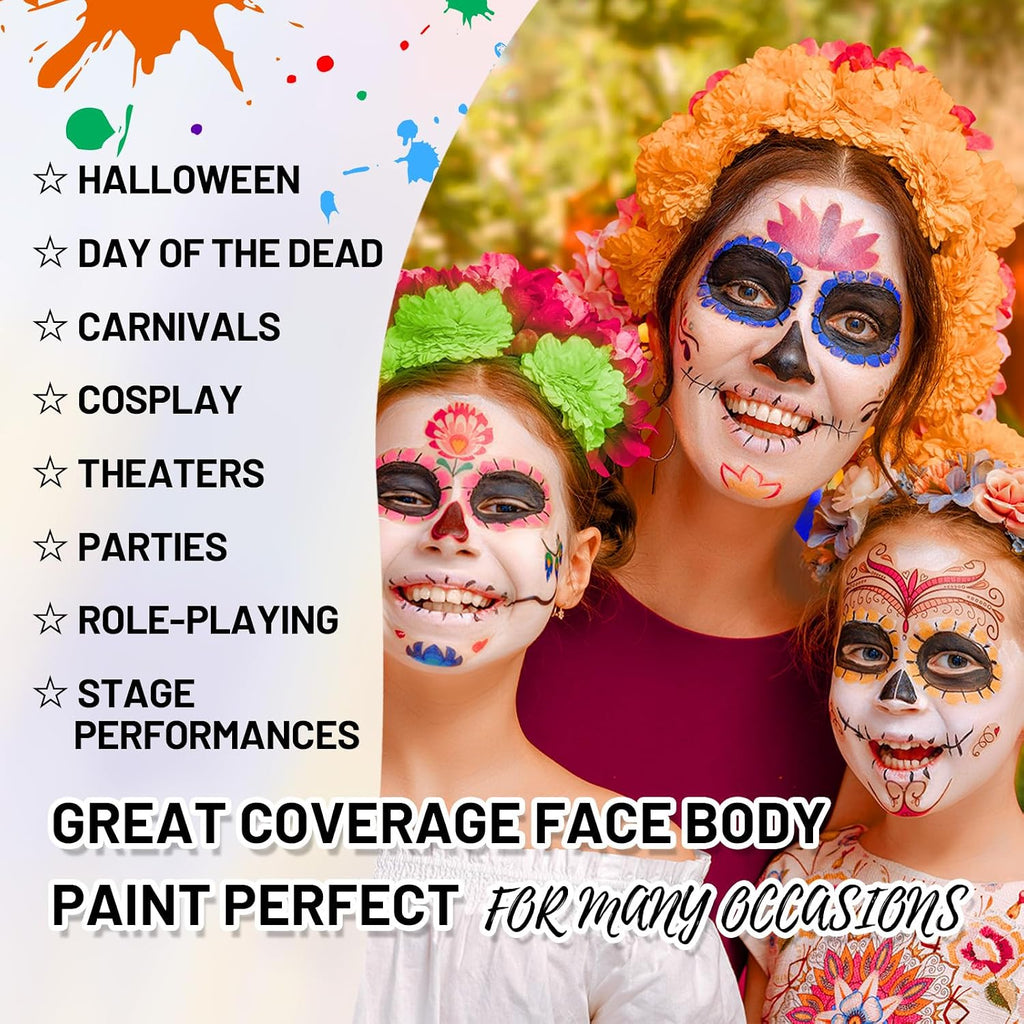 Ybuete Pink Water Based Face Body Paint, 2.37 Oz Large Tube Full Coverage Face Paint For Skull Clown Cosplay, Washable Pink Body Painting Cream For Adult Carnival Party Halloween Sfx Makeup