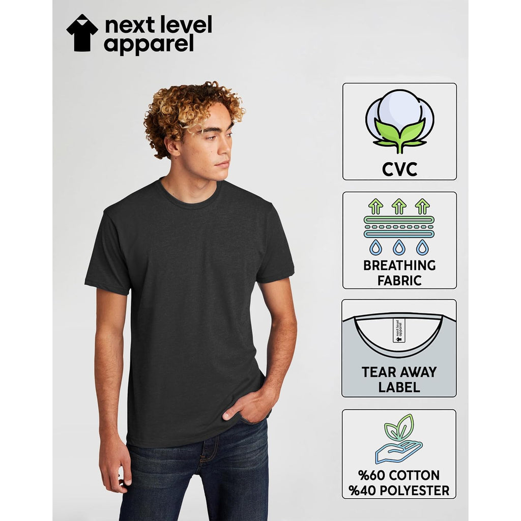 Next Level Apparel 6210 Men'S T-Shirts, Unisex Cvc Cotton Blend Bulk Undershirt 6-10 Pack – Custom Color Set - Remera Para Hombre Multicolored