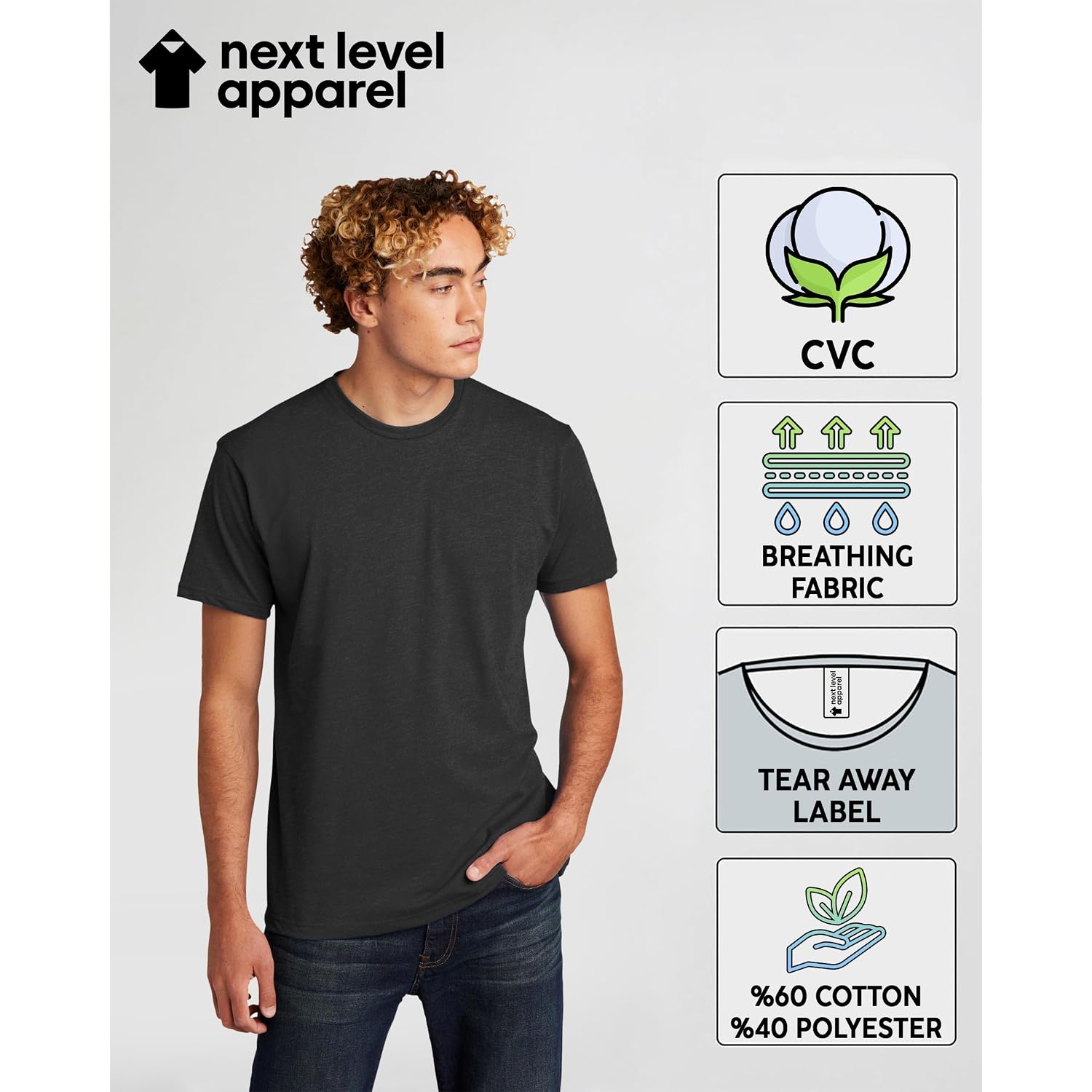 Next Level Apparel 6210 Men'S T-Shirts, Unisex Cvc Cotton Blend Bulk Undershirt 6-10 Pack – Custom Color Set - Remera Para Hombre Multicolored