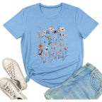 Women Graphic Tee Casual Floral T Shirts
