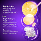 Olay Retinol Night Cream for Women, Anti-Aging Face Moisturizer, Fragrance-Free, Non Greasy - Anti-Wrinkle, Smooth Fine Lines, Hydrating Skin Care - Triple Collagen Cream, Peptide, Niacinamide, 1.7oz