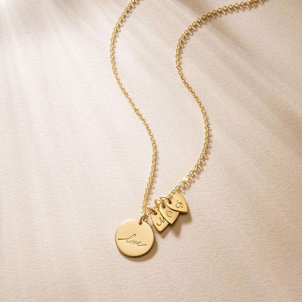 Endless Story Initial Necklaces for Women, Mothers day necklace, Sterling Silver, 14K Gold Filled & Rose Gold Filled Custom Dainty Letter Necklace, Mom Necklace with Kids Initials, Gift for Mom or Her