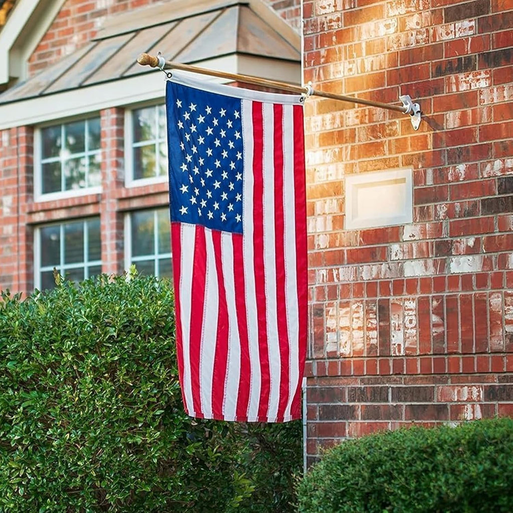 American Flag 5X8 Ft: Long Lasting And Heavy Duty Nylon Us Flags | Embroidered Stars, Sewn Stripes, Brass Grommets, Uv Protection Perfect For Outdoors! Usa Flag