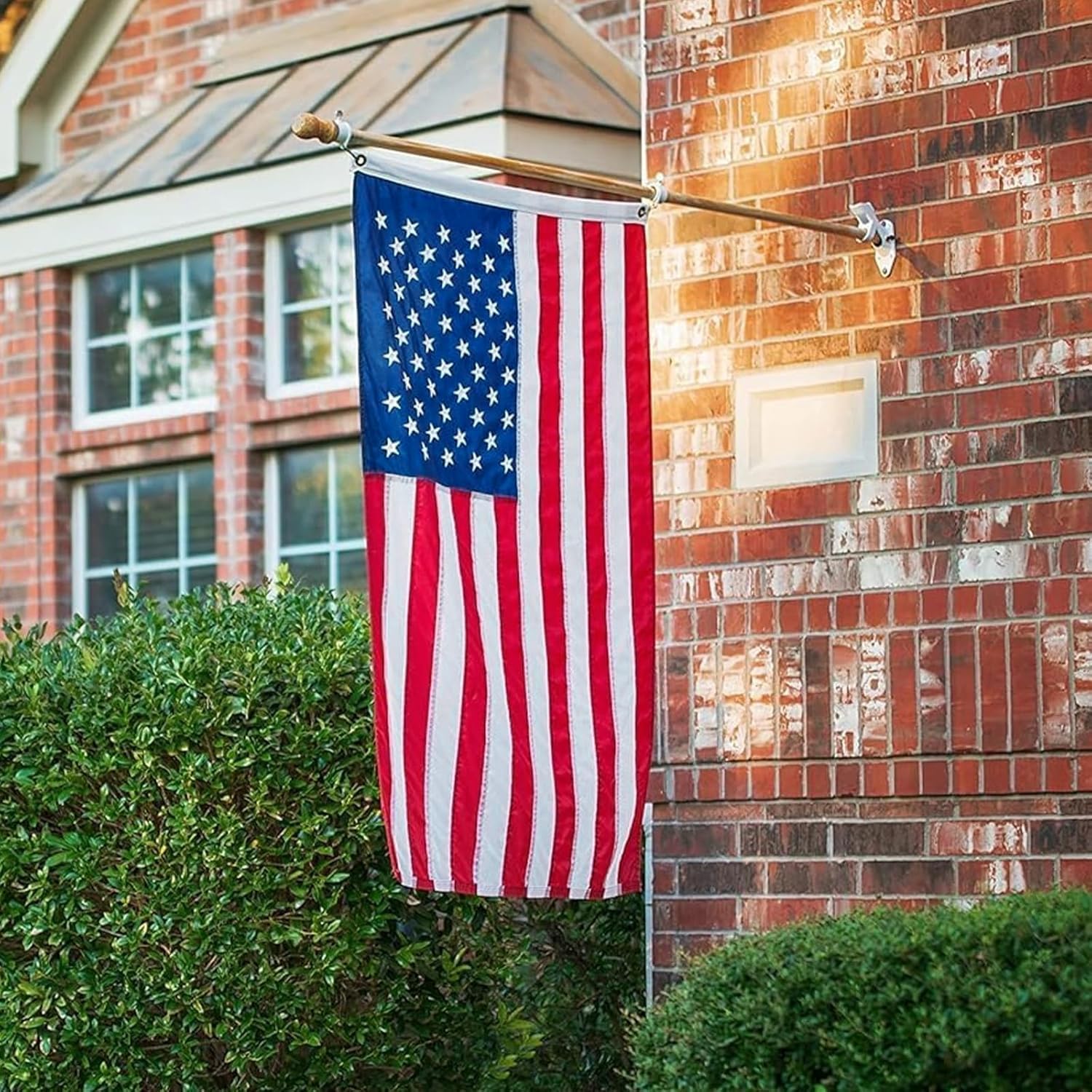 American Flag 5X8 Ft: Long Lasting And Heavy Duty Nylon Us Flags | Embroidered Stars, Sewn Stripes, Brass Grommets, Uv Protection Perfect For Outdoors! Usa Flag