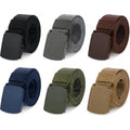 6 Pack Tactical Belt For Men, Metal Free Nylon Web Belts With Heavy Duty Pom Buckle, 1.5" Work Utility Belt