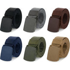 6 Pack Tactical Belt For Men, Metal Free Nylon Web Belts With Heavy Duty Pom Buckle, 1.5" Work Utility Belt