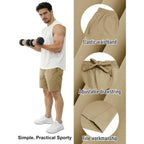 Magcomsen Men'S Casual 7 Inch Shorts Chino Water Shedding Elastic Waist Summer Shorts With Zipper Pockets
