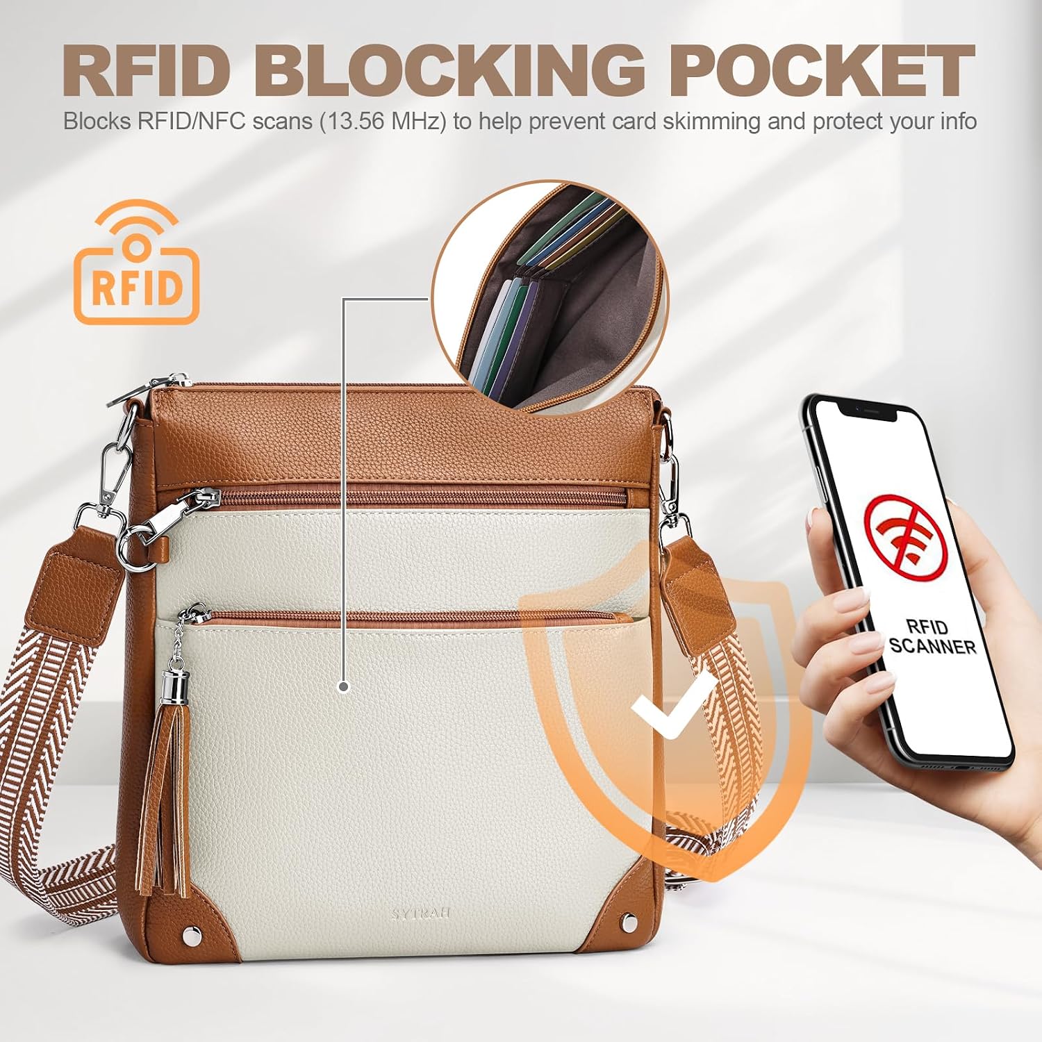Anti Theft Crossbody Purses For Women Rfid Blocking Crossbody Bags, Travel Shoulder Purse With Built-In Wallet
