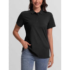Smeng Women'S Polo Shirts Cotton Pique Short Sleeve Collared 3 Button Summer Tops Work,Casual,Golf Shirt