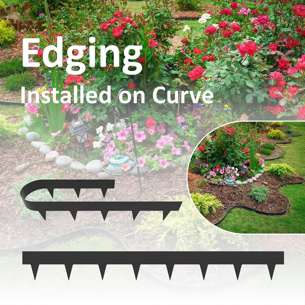 33Ft. Galvanized Steel Landscape Edging (10-Pack) – 40" Metal Edging For Landscaping With 11 Stakes, Hammer-In Metal Landscaping Edging For Yard Pathway & Flower Beds – Lawn Edge For Garden Design