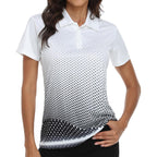 Women's Golf Polo Shirts Short Sleeve Moisture Wicking Tennis Athletic Shirt with 3 Button