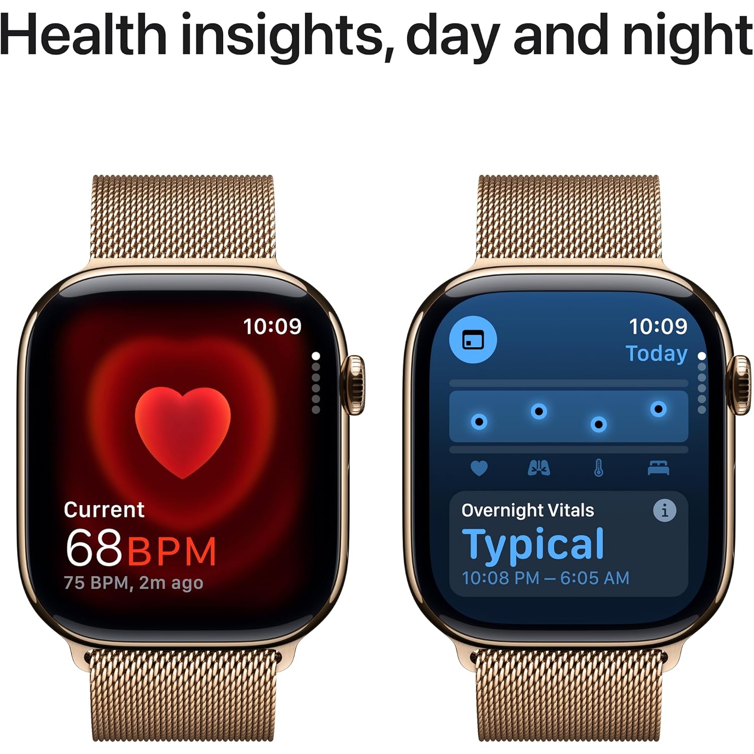 Apple Watch Series 10 [Gps + Cellular 46Mm Case] Smartwatch With Gold Titanium Case With Gold Milanese Loop - M/L. Fitness Tracker, Ecg App, Always-On Retina Display, Carbon Neutral