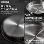 CAROTE Pots and Pans Set, Stainless Steel Cookware Set Detachable Handle, 15pcs Induction Kitchen Cookware Sets with Removable Handle, RV Cookware Set, Oven Safe, Mothers Day Gifts
