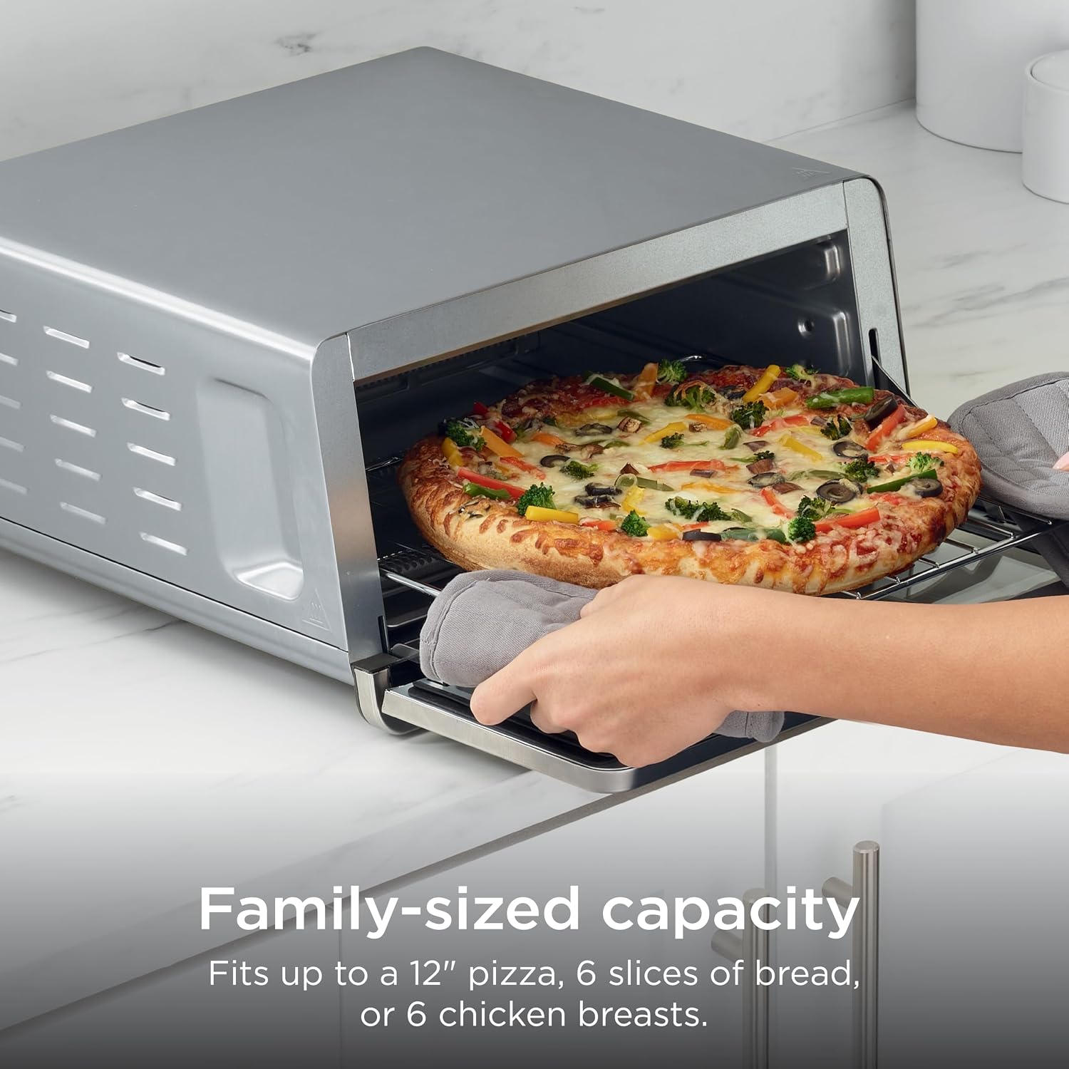 Ninja Air Fryer Toaster Oven Combo | 8-In-1 Functionality | Flip Up & Away For Storage Space | Air Fry Basket, Sheet Pan, Wire Rack & Removable Crumb Tray |1800 Watt | Stainless Steel | Sp151