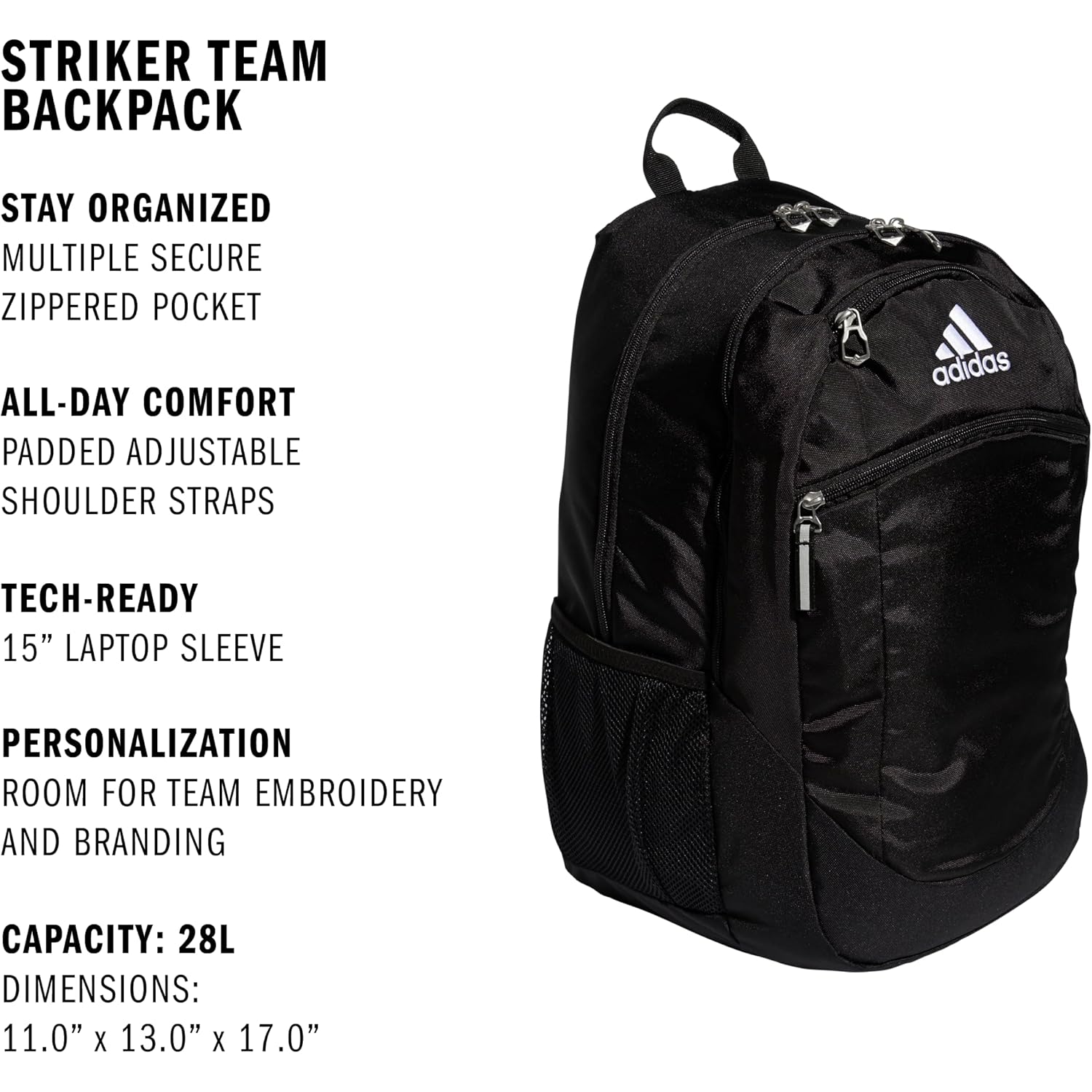 Striker Team Sports Backpack For Soccer And More, Workout Bag For Men And Women