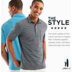 Johnnie-O Lyndonn Polo | Men'S Striped Performance Polo | 3-Button | Moisture-Wicking | 4-Way Stretch | Upf 50