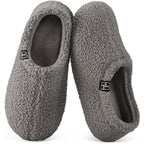 Hometop Women'S Fuzzy Curly Fur Memory Foam Loafer Slippers With Polar Fleece Lining