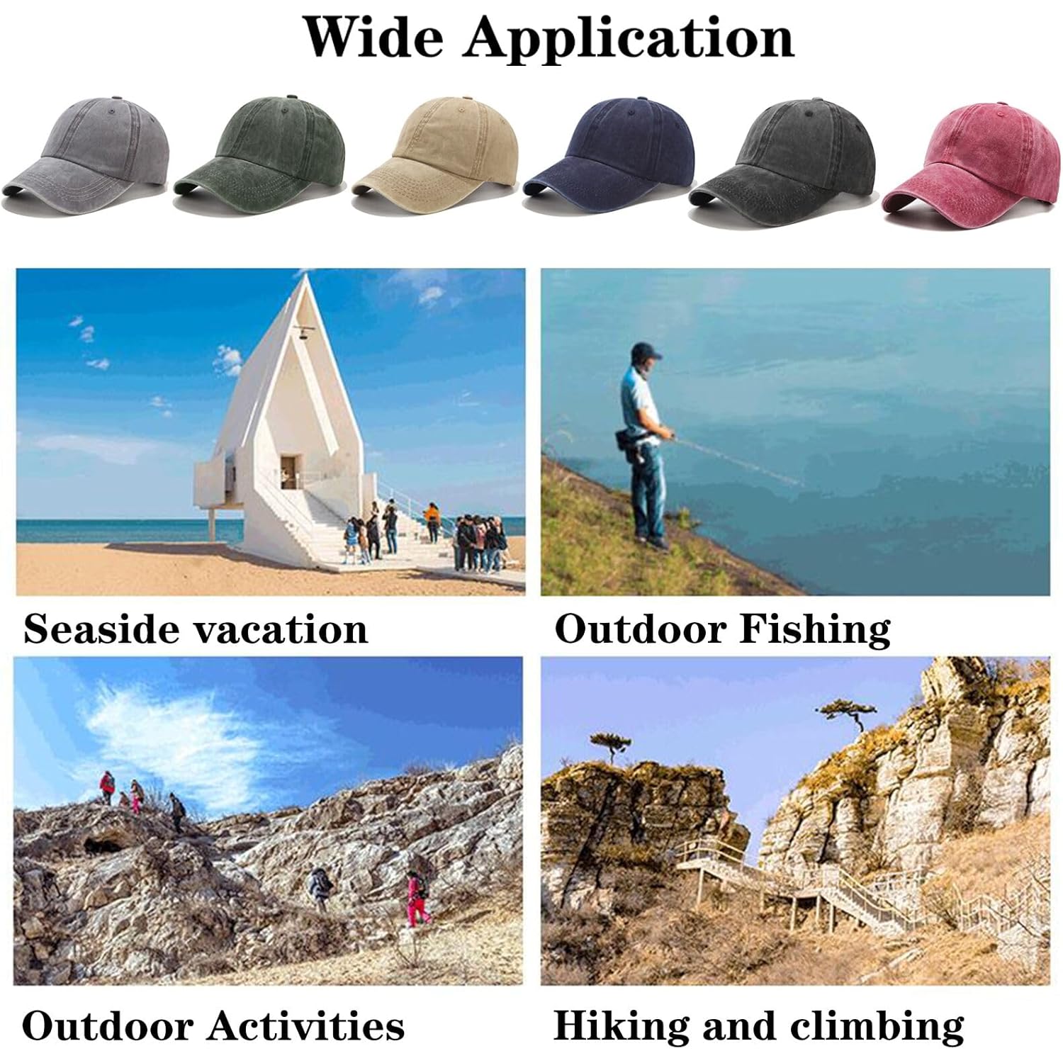 5/6 Packs Vintage Washed Plain Baseball Cap Distressed Dad Golf Hat for Men Women
