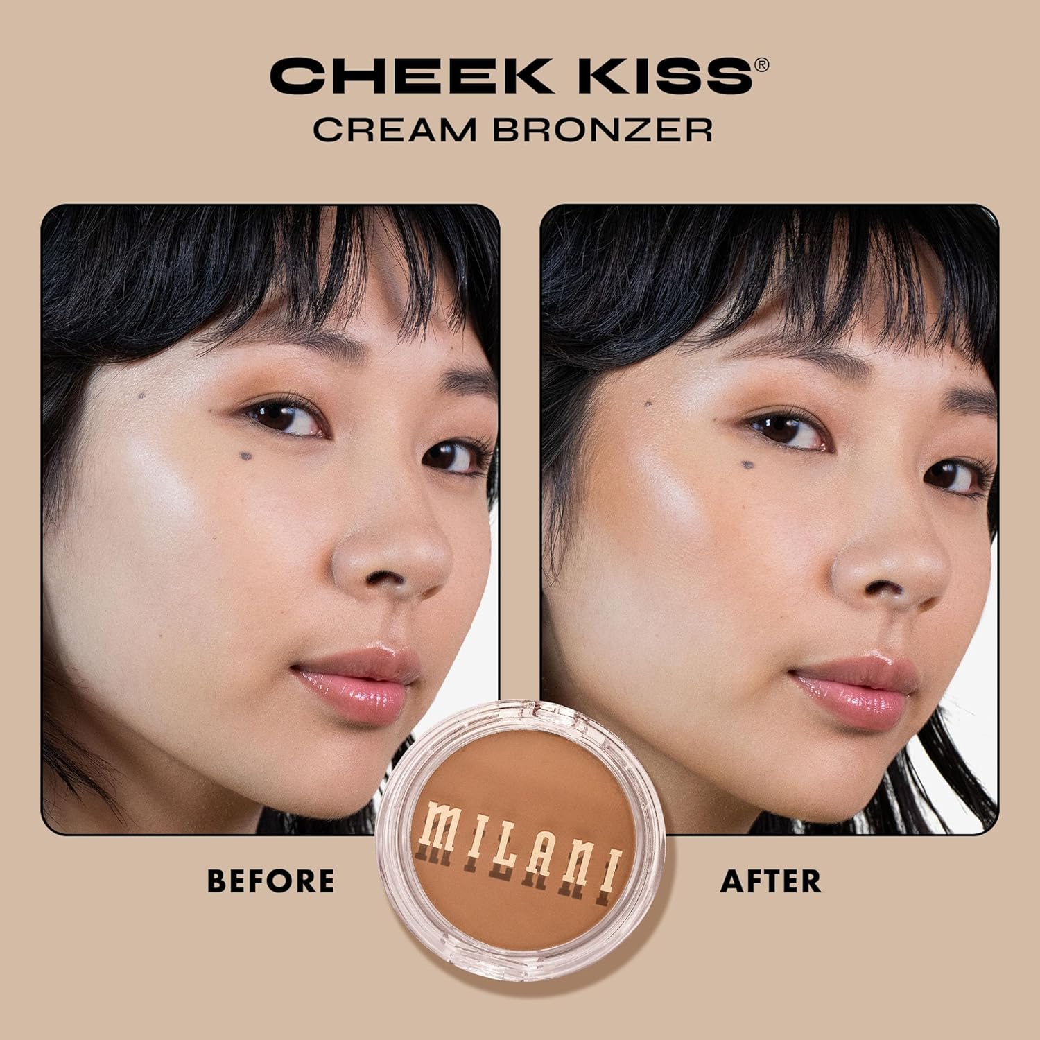 Milani Cheek Kiss Cream Bronzer, 120 - Spilling Tea, Vegan & Cruelty-Free, Made in Korea, Lightweight Glow, Soft Matte Finish