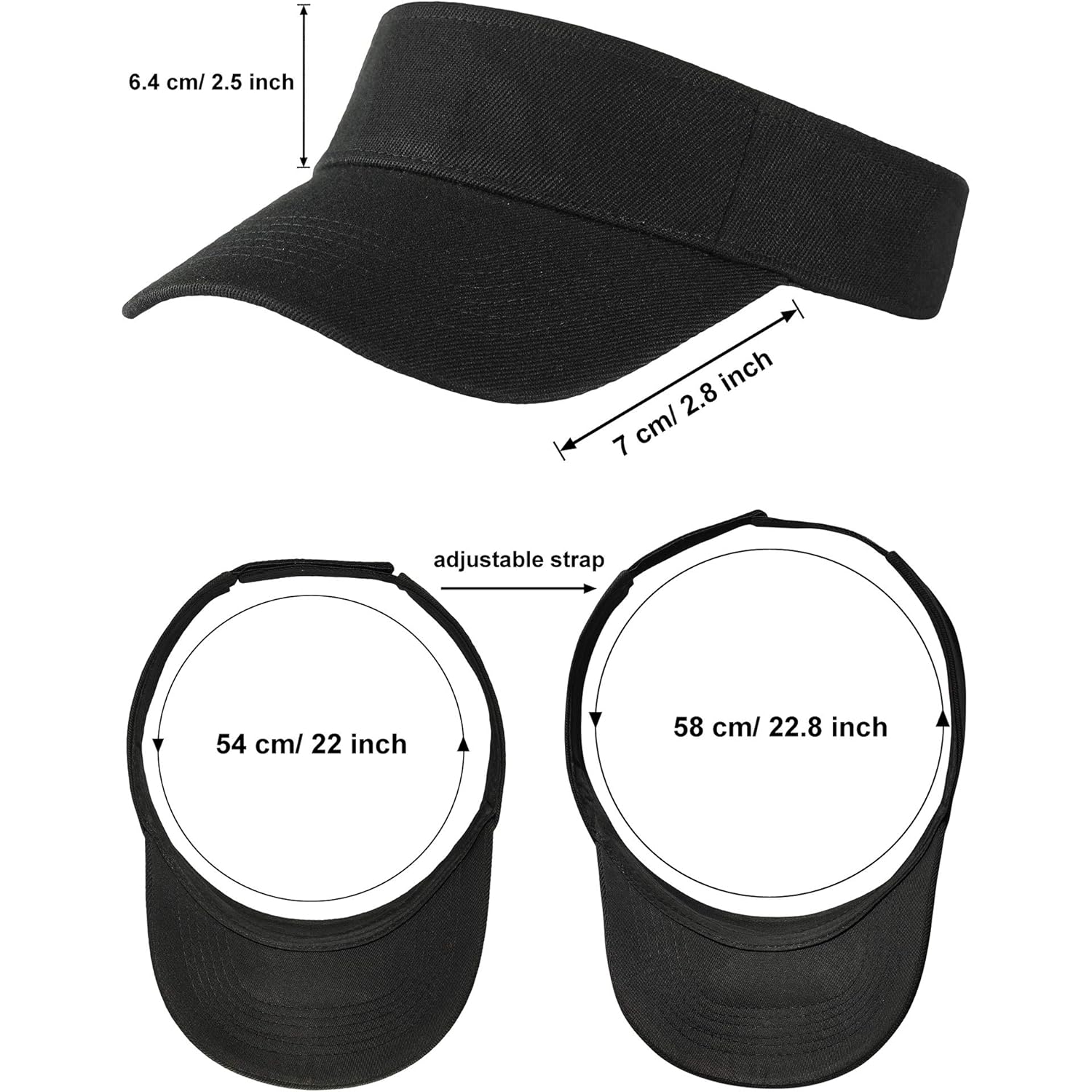 6 Pack Sun Visor Hats Sun Visors Sports Sun Hat Golf hat One Size Adjustable Cap for Women and Men (Color Set 1), Medium