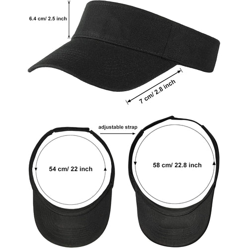 6 Pack Sun Visor Hats Sun Visors Sports Sun Hat Golf hat One Size Adjustable Cap for Women and Men (Color Set 1), Medium
