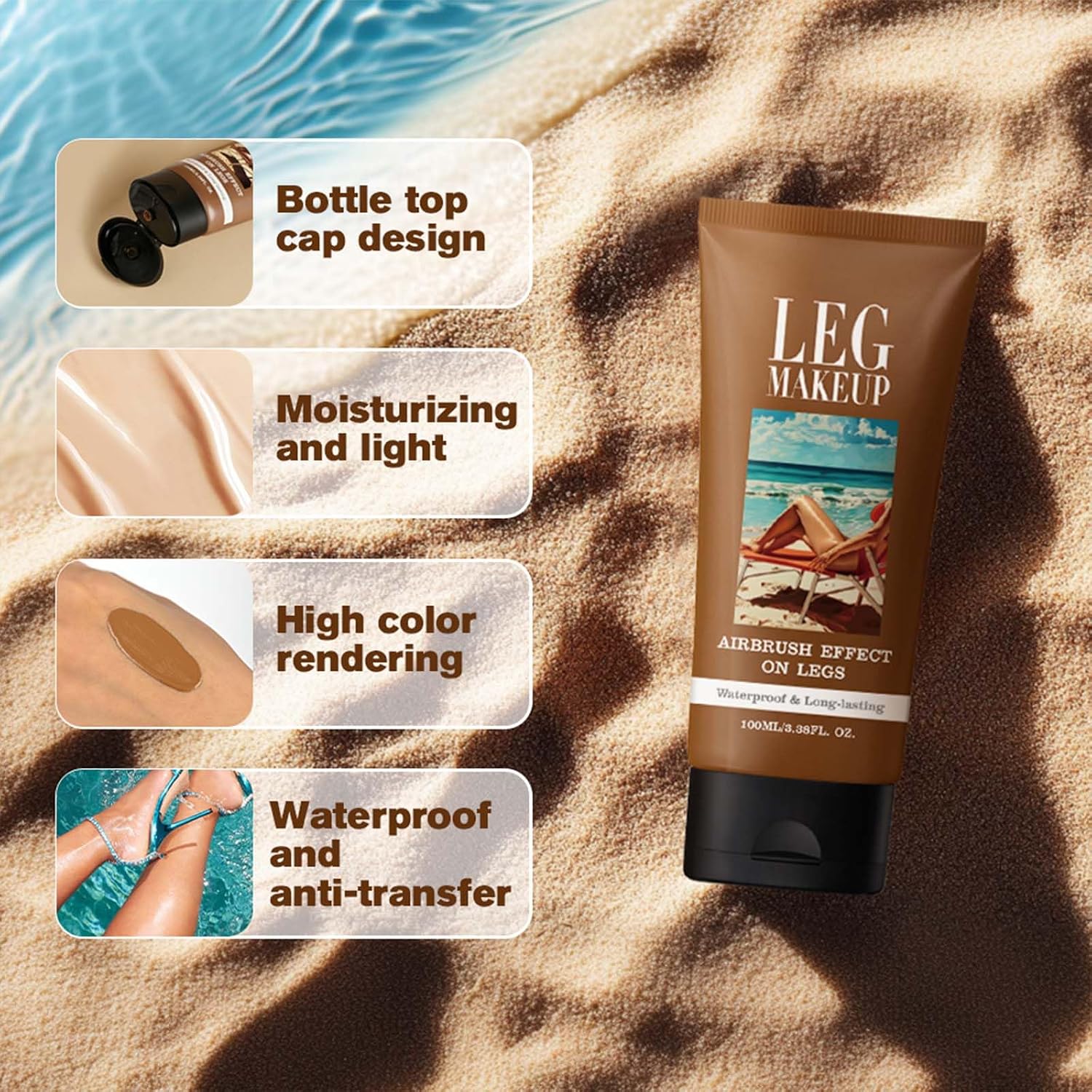 Tattoo Cover Up Makeup Waterproof, Leg Makeup Cream, Body Coverage Perfector, Body Makeup Waterproof No Transfer, Long Lasting Body Foundation