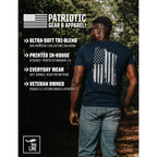 Nine Line American Flag T-Shirt For Men, Usa Made Patriotic Shirt, 9 Line Apparel, Military Veteran Shirt, Freedom Shirt