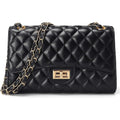 Quilted Leather Crossbody Bags For Women Trendy Ladies Shoulder Purse Satchel Handbag With Chain Strap
