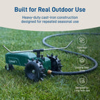 Orbit Traveling Tractor Water Sprinkler - Self-Propelled Traveling Sprinkler For Wide Lawn Coverage - Cast-Iron Body With Adjustable Coverage - Three-Speed - Automatic Shut Off - 58322