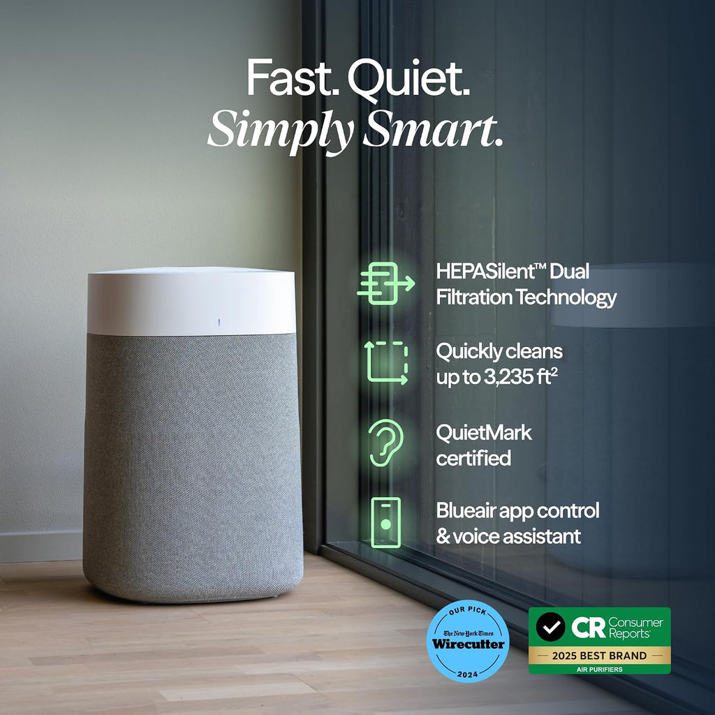 Blueair Blue Pure 211I Max Smart Air Purifier For Large Rooms Up To 3,235 Sq Ft, Hepasilent Air Cleaner For Pets, Allergies, Smoke & Dust, Wifi Air Purifier With Auto Mode, Quiet Air Purifier For Home